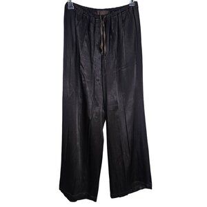 CP Shades Womens Brown Rayon Wide-Leg Pants Sz L Pull On High Waist Lagenlook